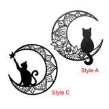 Maxbell 13" Metal Wall Decor Black Cat Silhouette for Balcony Indoor Outdoor Porch StyleA