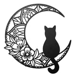 Maxbell 13" Metal Wall Decor Black Cat Silhouette for Balcony Indoor Outdoor Porch StyleA