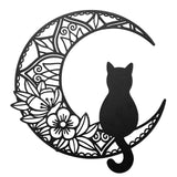 Maxbell 13" Metal Wall Decor Black Cat Silhouette for Balcony Indoor Outdoor Porch StyleA