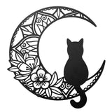 Maxbell 13" Metal Wall Decor Black Cat Silhouette for Balcony Indoor Outdoor Porch StyleA