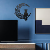 Maxbell 13" Metal Wall Decor Black Cat Silhouette for Balcony Indoor Outdoor Porch StyleA