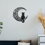 Maxbell 13" Metal Wall Decor Black Cat Silhouette for Balcony Indoor Outdoor Porch StyleA