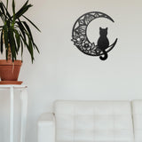 Maxbell 13" Metal Wall Decor Black Cat Silhouette for Balcony Indoor Outdoor Porch StyleA
