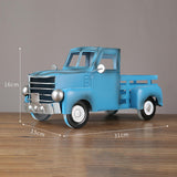 Maxbell Retro Style Pickup Truck Car Model for Bookshelf Desk Cabinet Children blue