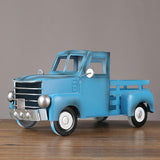 Maxbell Retro Style Pickup Truck Car Model for Bookshelf Desk Cabinet Children blue