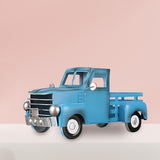 Maxbell Retro Style Pickup Truck Car Model for Bookshelf Desk Cabinet Children blue