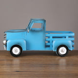 Maxbell Retro Style Pickup Truck Car Model for Bookshelf Desk Cabinet Children blue