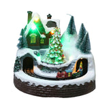 Maxbell Christmas Scene Village House Building Rotating for Indoor Bedroom Ornament Christmas Tree