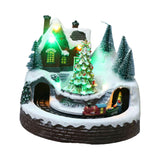 Maxbell Christmas Scene Village House Building Rotating for Indoor Bedroom Ornament Christmas Tree