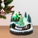 Maxbell Christmas Scene Village House Building Rotating for Indoor Bedroom Ornament Christmas Tree