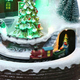 Maxbell Christmas Scene Village House Building Rotating for Indoor Bedroom Ornament Christmas Tree