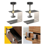 Maxbell 2x Stainless Steel Woodworking Clamp Fasten Stable Fixing Clip Adjustment 8cmx7cmx5.8cm