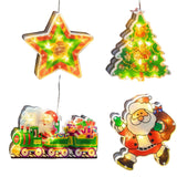 Maxbell 4 Pieces Christmas Window Silhouette Lights Decorations for Door Festival