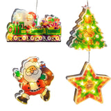 Maxbell 4 Pieces Christmas Window Silhouette Lights Decorations for Door Festival
