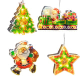 Maxbell 4 Pieces Christmas Window Silhouette Lights Decorations for Door Festival