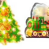 Maxbell 4 Pieces Christmas Window Silhouette Lights Decorations for Door Festival