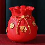 Maxbell Decorative Flower Vase Tabletop Centerpieces Flowers Pot for Bedroom Kitchen Red