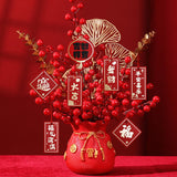 Maxbell Decorative Flower Vase Tabletop Centerpieces Flowers Pot for Bedroom Kitchen Red