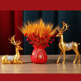 Maxbell Decorative Flower Vase Tabletop Centerpieces Flowers Pot for Bedroom Kitchen Red