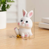 Maxbell Rabbit Statue Miniature Desktop Ornament Animal Sculpture for Bedroom Decor StyleA