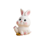 Maxbell Rabbit Statue Miniature Desktop Ornament Animal Sculpture for Bedroom Decor StyleA
