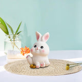 Maxbell Rabbit Statue Miniature Desktop Ornament Animal Sculpture for Bedroom Decor StyleA