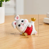 Maxbell Rabbit Statue Miniature Desktop Ornament Animal Sculpture for Bedroom Decor StyleC