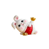 Maxbell Rabbit Statue Miniature Desktop Ornament Animal Sculpture for Bedroom Decor StyleC