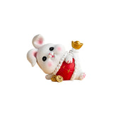 Maxbell Rabbit Statue Miniature Desktop Ornament Animal Sculpture for Bedroom Decor StyleC
