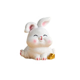 Maxbell Rabbit Statue Miniature Desktop Ornament Animal Sculpture for Bedroom Decor StyleD