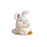Maxbell Rabbit Statue Miniature Desktop Ornament Animal Sculpture for Bedroom Decor StyleD