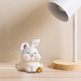 Maxbell Rabbit Statue Miniature Desktop Ornament Animal Sculpture for Bedroom Decor StyleD