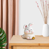 Maxbell Rabbit Statue Miniature Desktop Ornament Animal Sculpture for Bedroom Decor StyleD