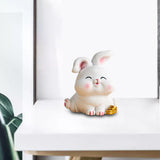 Maxbell Rabbit Statue Miniature Desktop Ornament Animal Sculpture for Bedroom Decor StyleD