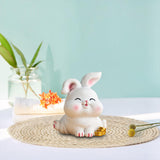 Maxbell Rabbit Statue Miniature Desktop Ornament Animal Sculpture for Bedroom Decor StyleD