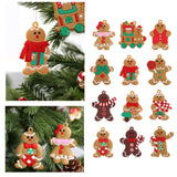 Maxbell 12Pcs Christmas Gingerbread Men Decorations New Years Xmas Tree Ornaments