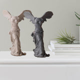 Maxbell Winged Victory of Samothrace Statue Sculpture Greek Goddess Art for Table Light Gray