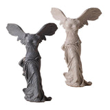 Maxbell Winged Victory of Samothrace Statue Sculpture Greek Goddess Art for Table Light Gray