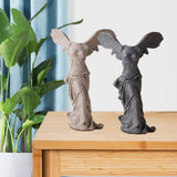 Maxbell Winged Victory of Samothrace Statue Sculpture Greek Goddess Art for Table Light Gray