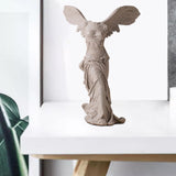 Maxbell Winged Victory of Samothrace Statue Sculpture Greek Goddess Art for Table Light Gray