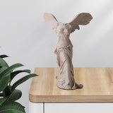 Maxbell Winged Victory of Samothrace Statue Sculpture Greek Goddess Art for Table Light Gray