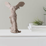 Maxbell Winged Victory of Samothrace Statue Sculpture Greek Goddess Art for Table Light Gray