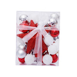 Maxbell Christmas Ball Ornaments Decorative Tree Top Star for Xmas Holiday Red White Argent