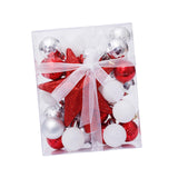 Maxbell Christmas Ball Ornaments Decorative Tree Top Star for Xmas Holiday Red White Argent