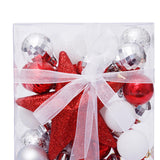 Maxbell Christmas Ball Ornaments Decorative Tree Top Star for Xmas Holiday Red White Argent