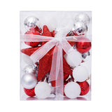 Maxbell Christmas Ball Ornaments Decorative Tree Top Star for Xmas Holiday Red White Argent