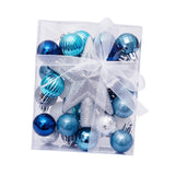 Maxbell Christmas Ball Ornaments Decorative Tree Top Star for Xmas Holiday Blue White Argent