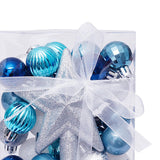 Maxbell Christmas Ball Ornaments Decorative Tree Top Star for Xmas Holiday Blue White Argent