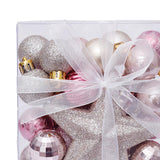 Maxbell Christmas Ball Ornaments Decorative Tree Top Star for Xmas Holiday Champagne Gold Pink