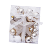 Maxbell Christmas Ball Ornaments Decorative Tree Top Star for Xmas Holiday White Gold
